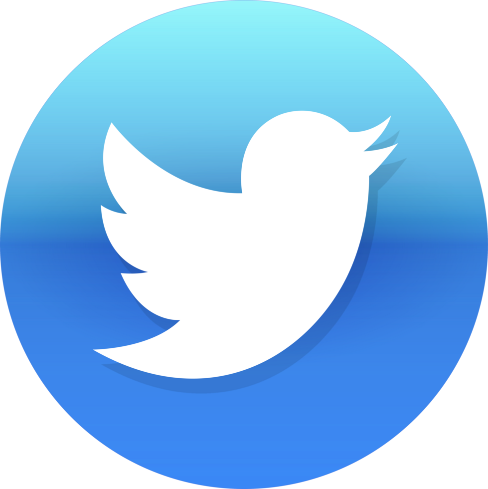 Gradient Kreis mit Twitter Logo png