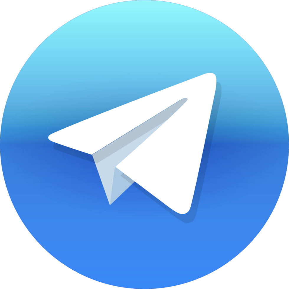 Gradient Circle With Telegram Logo png