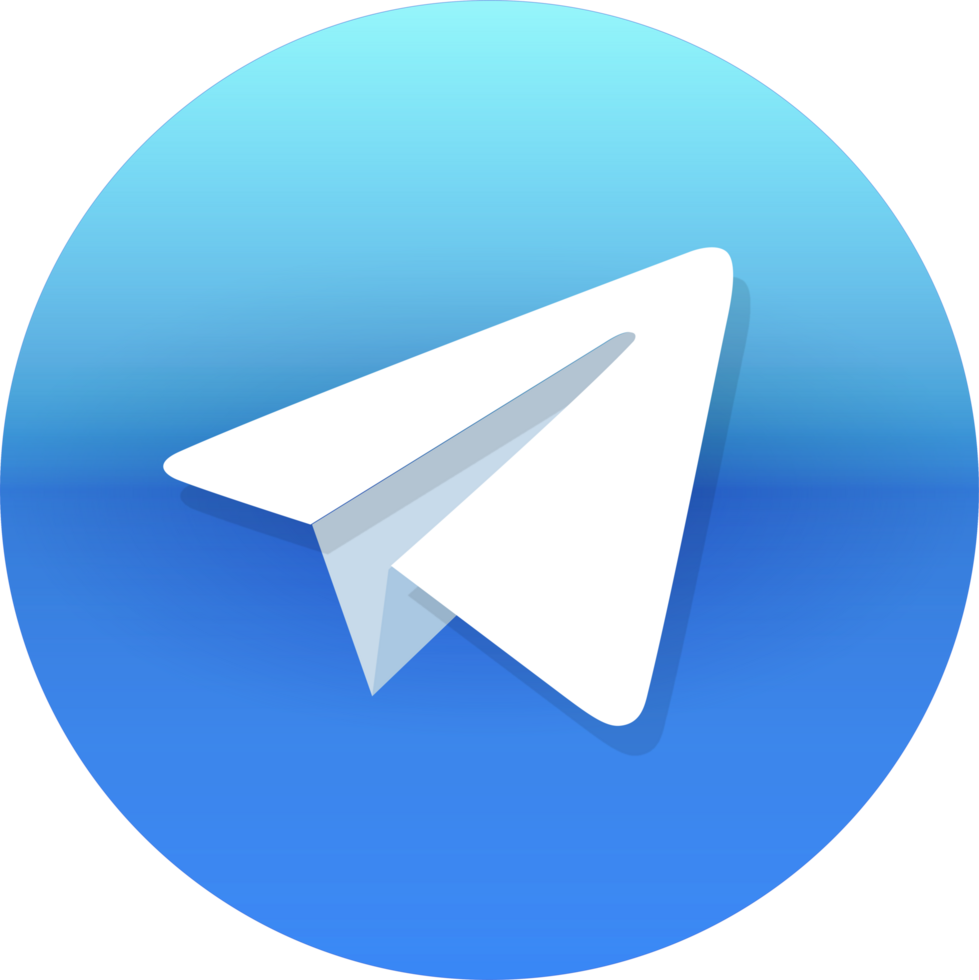 Gradient Circle With Telegram Logo png