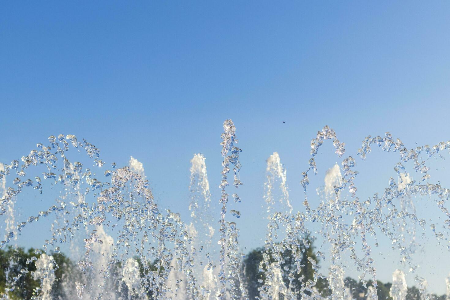 Close up shot of the fountain in the park. Urban photo