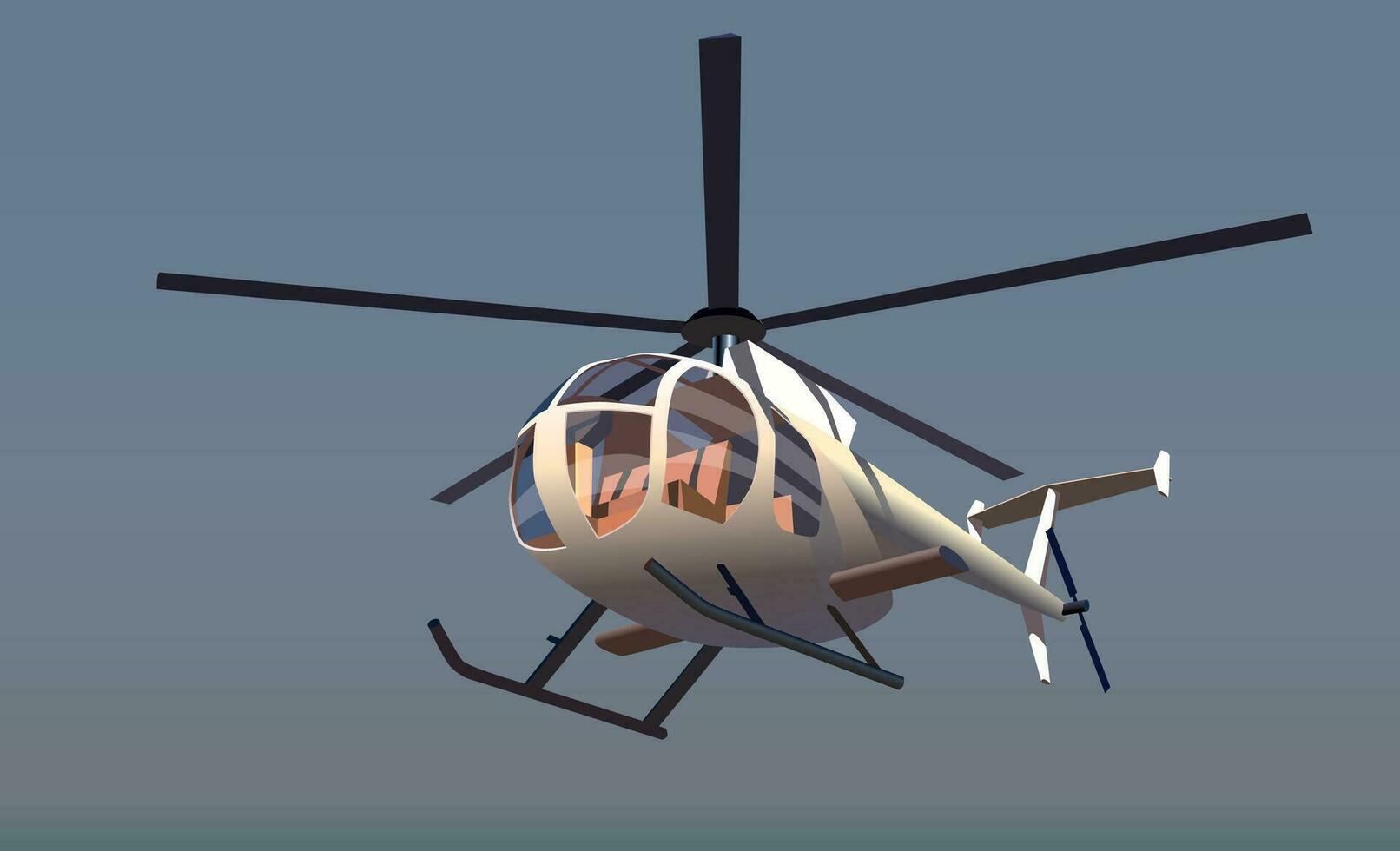 un helicóptero con turistas moscas gastos generales. vector. vector