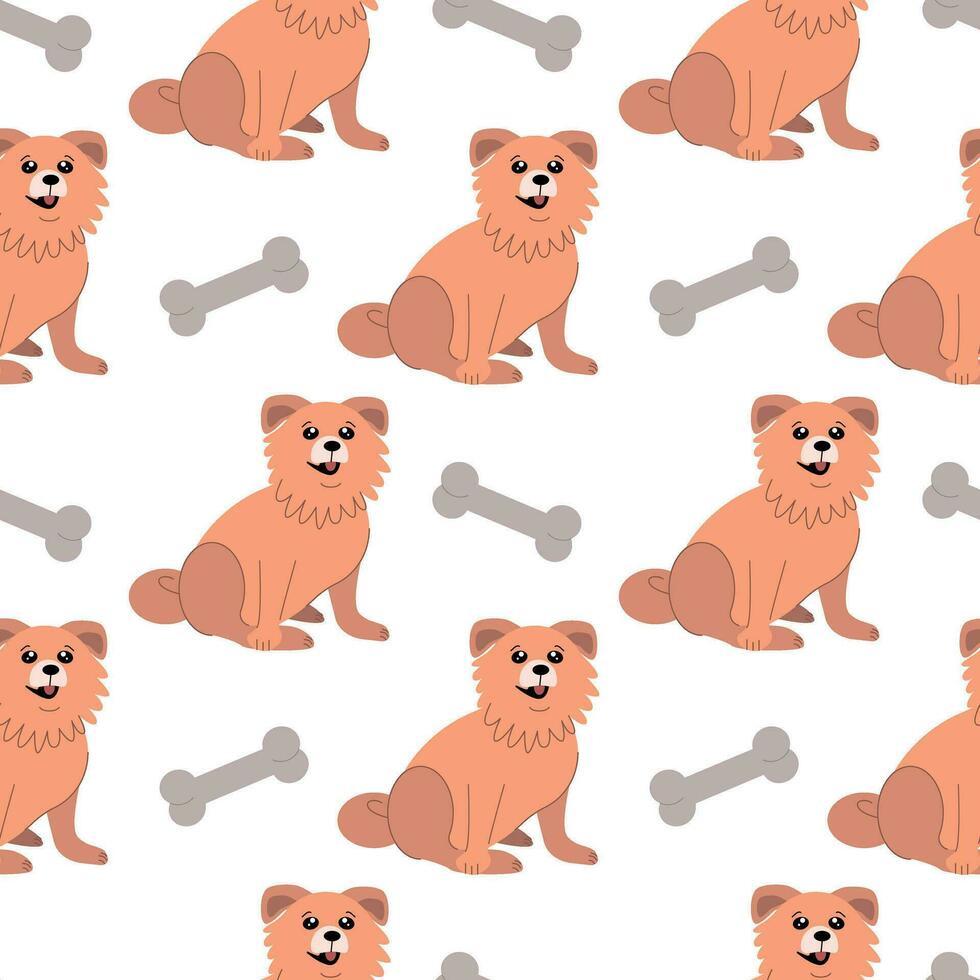 Seamless dog pattern. Cute dog and bones. For pet store, wrapping paper, pet clothes vector