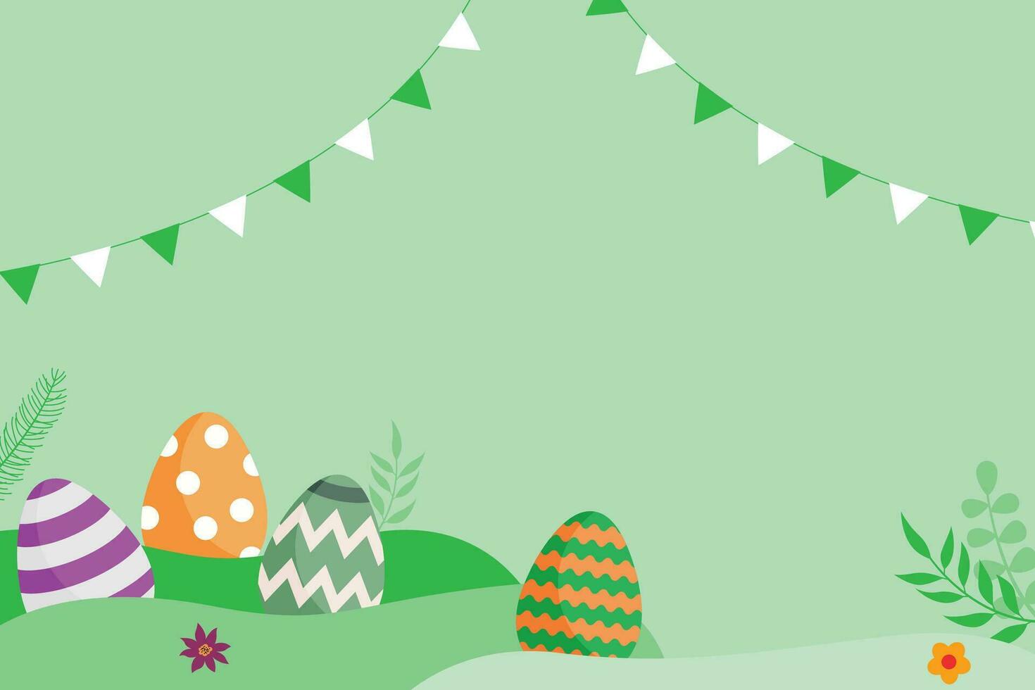 Happy Easter banner, poster, greeting card. Happy Easter background with negative space area vector