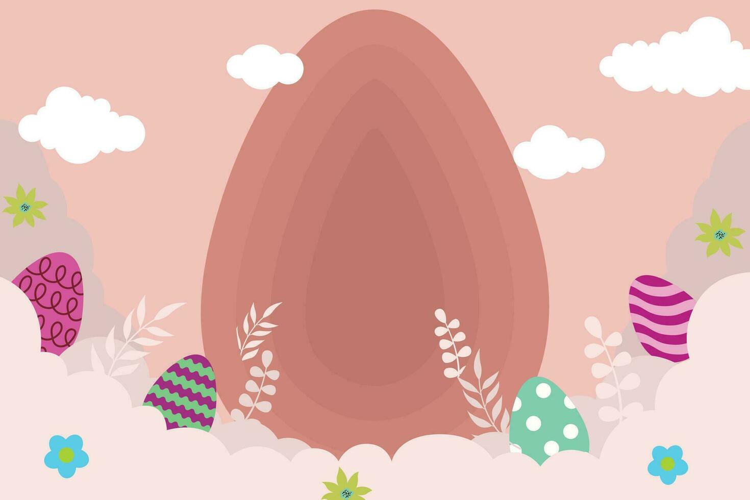 Happy Easter banner, poster, greeting card. Happy Easter background with negative space area vector