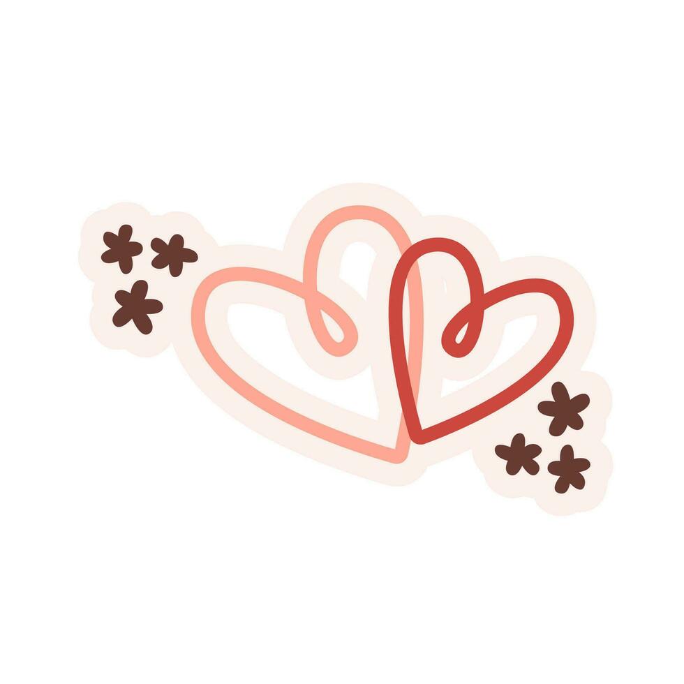 Love shapes couple valentine pink heart vector set clip art
