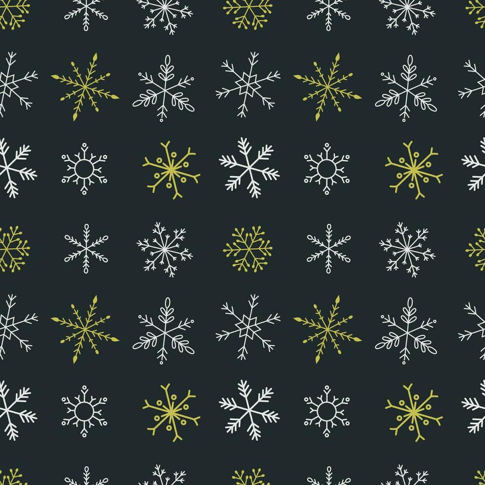 Seamless pattern with snowflakes vector