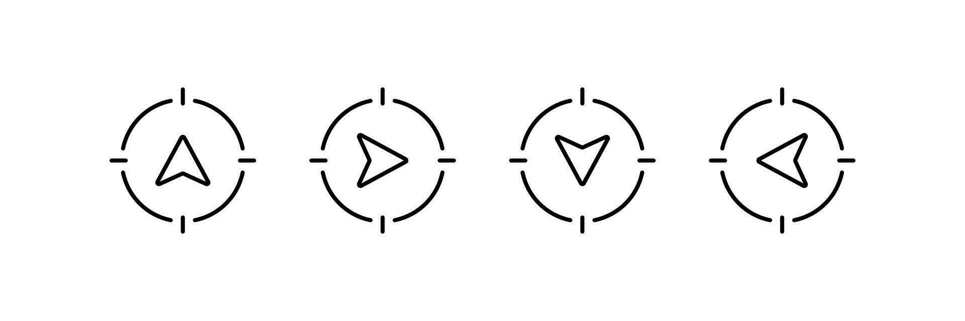 Compass icon set. Editable stroke. Vector illustration design.