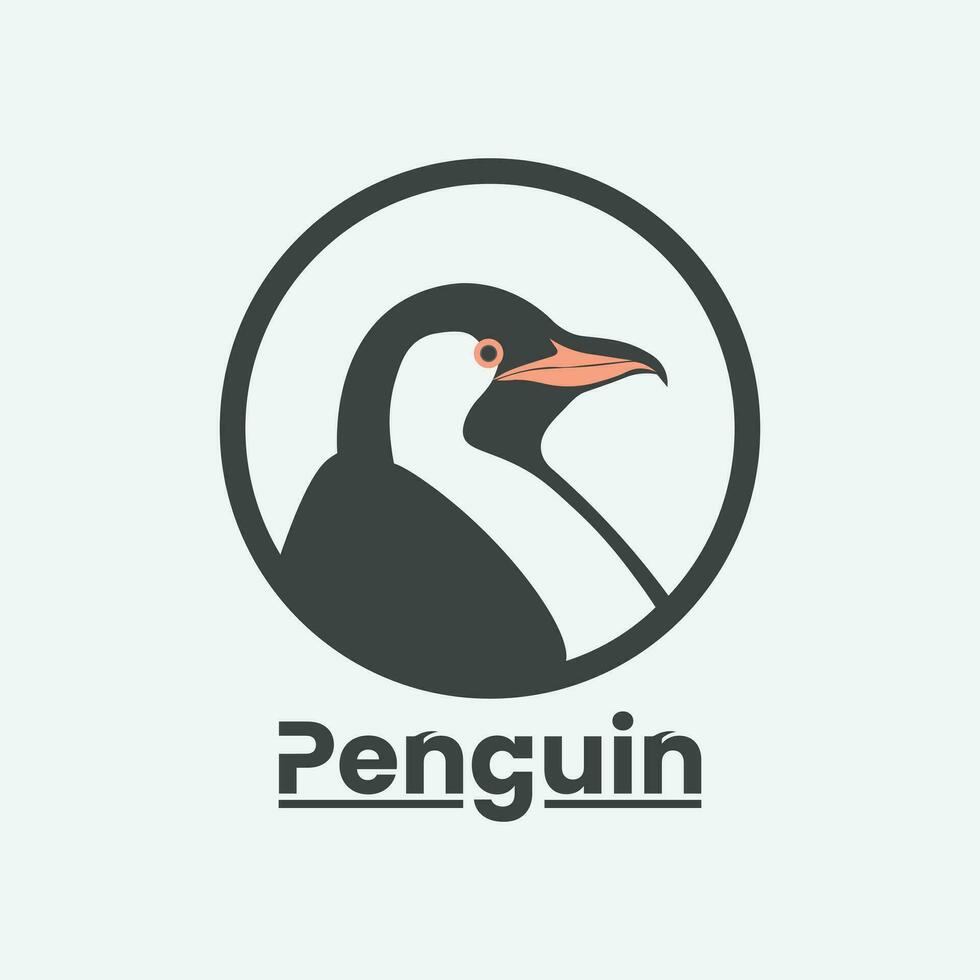 Vector Illustration of Monochrome Logo Penguin