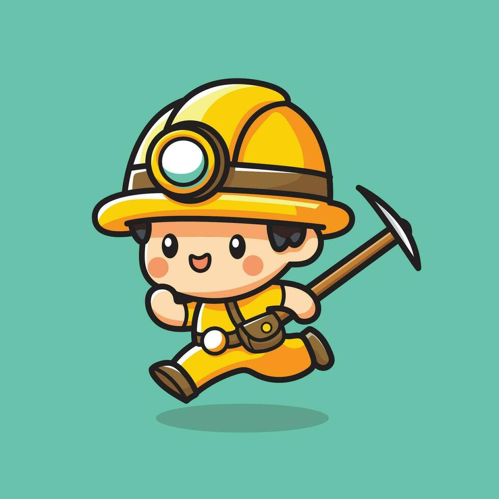 miner cute vector design illustration