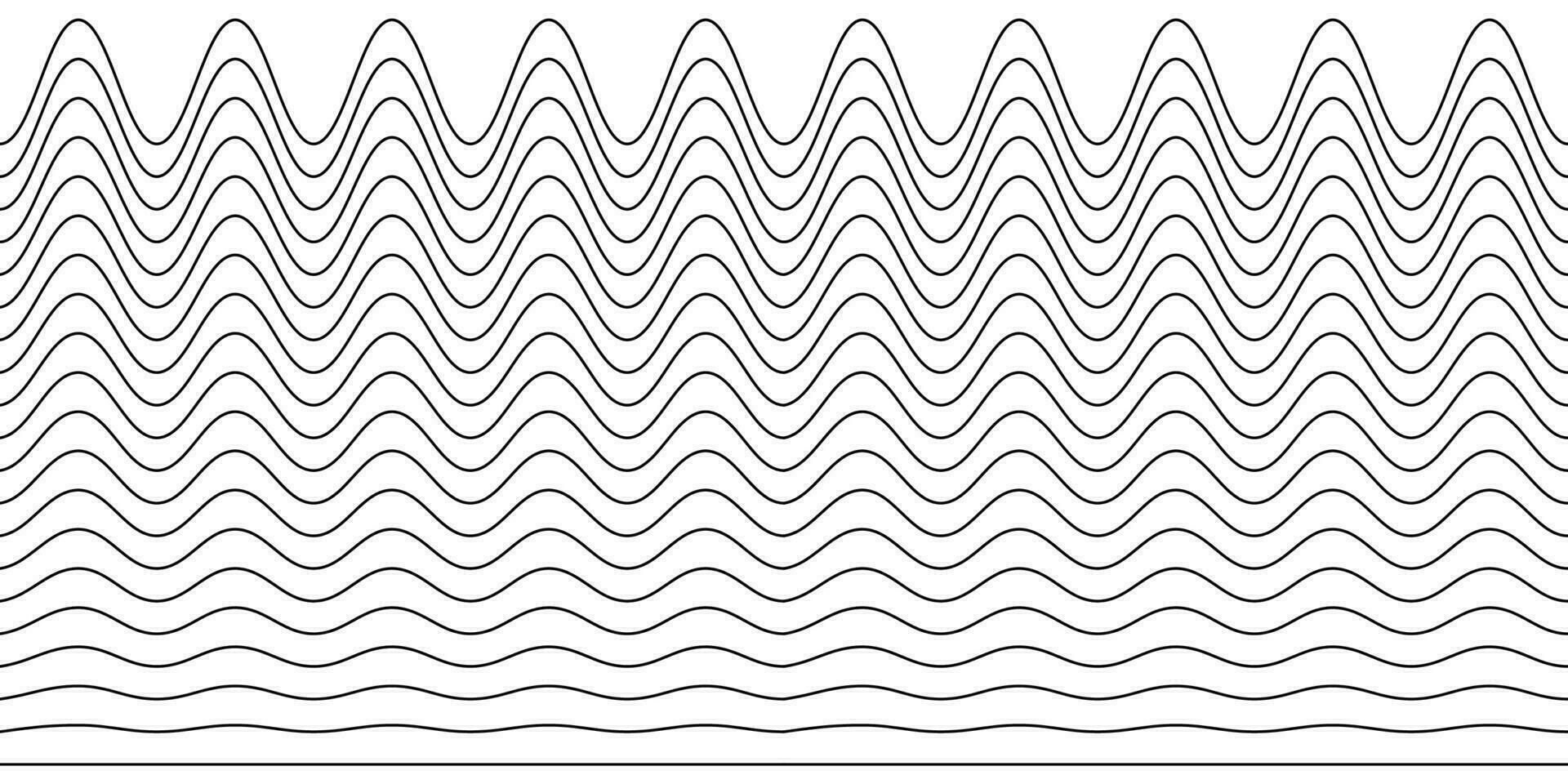 A collection of wavy zigzag horizontal wiggly lines, seamless borders, and smooth and angular graphic design elements set on a white background. vector
