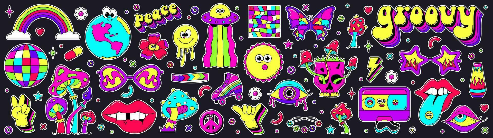 Neon colored objects. vector