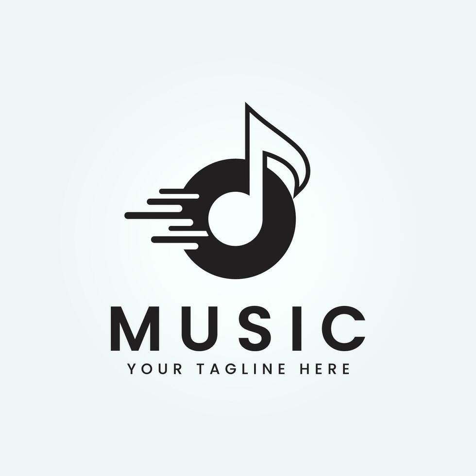 Music logo design collection with gradient style vector illustration