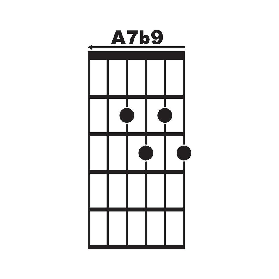 A7 b9  guitar chord icon vector