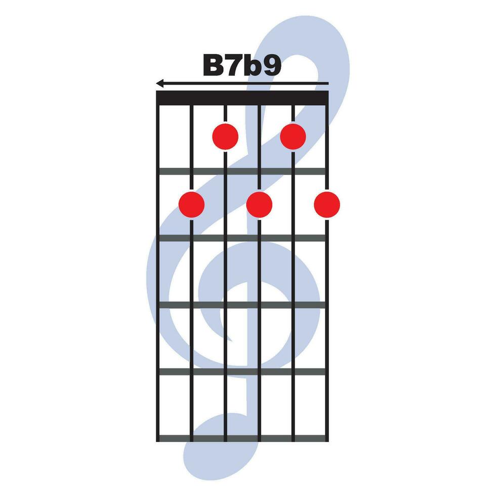 B7b9  guitar chord icon vector