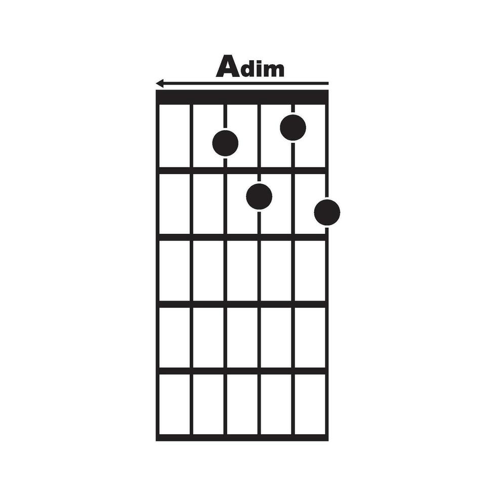 Adim  guitar chord icon vector