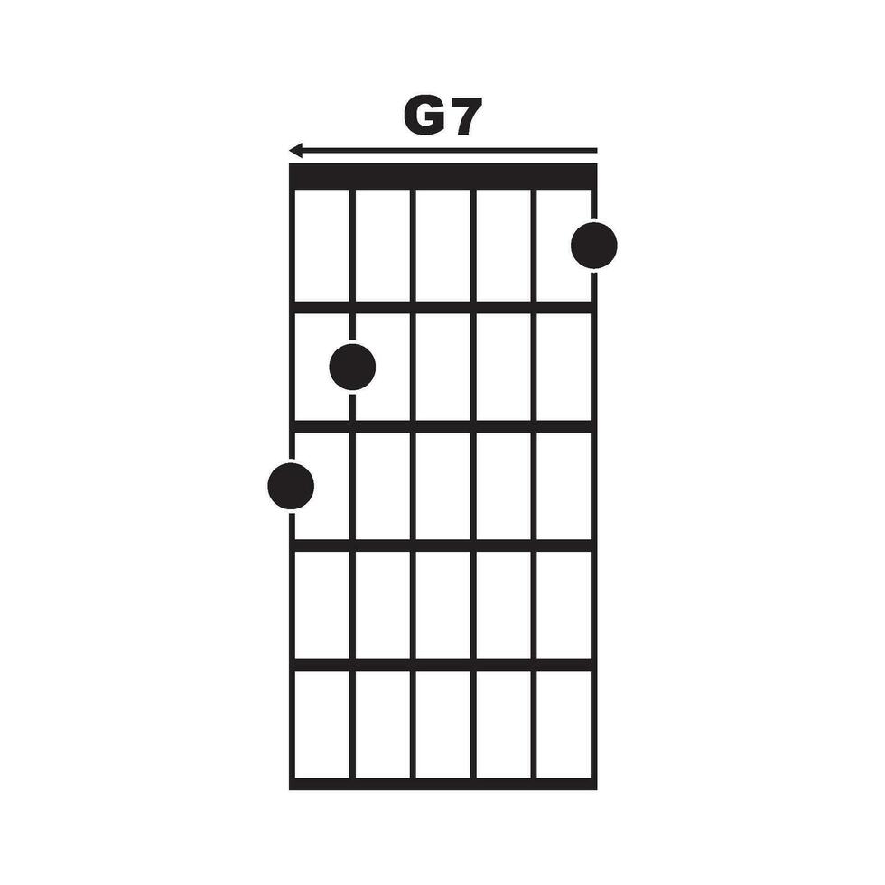 G7 guitar chord icon vector