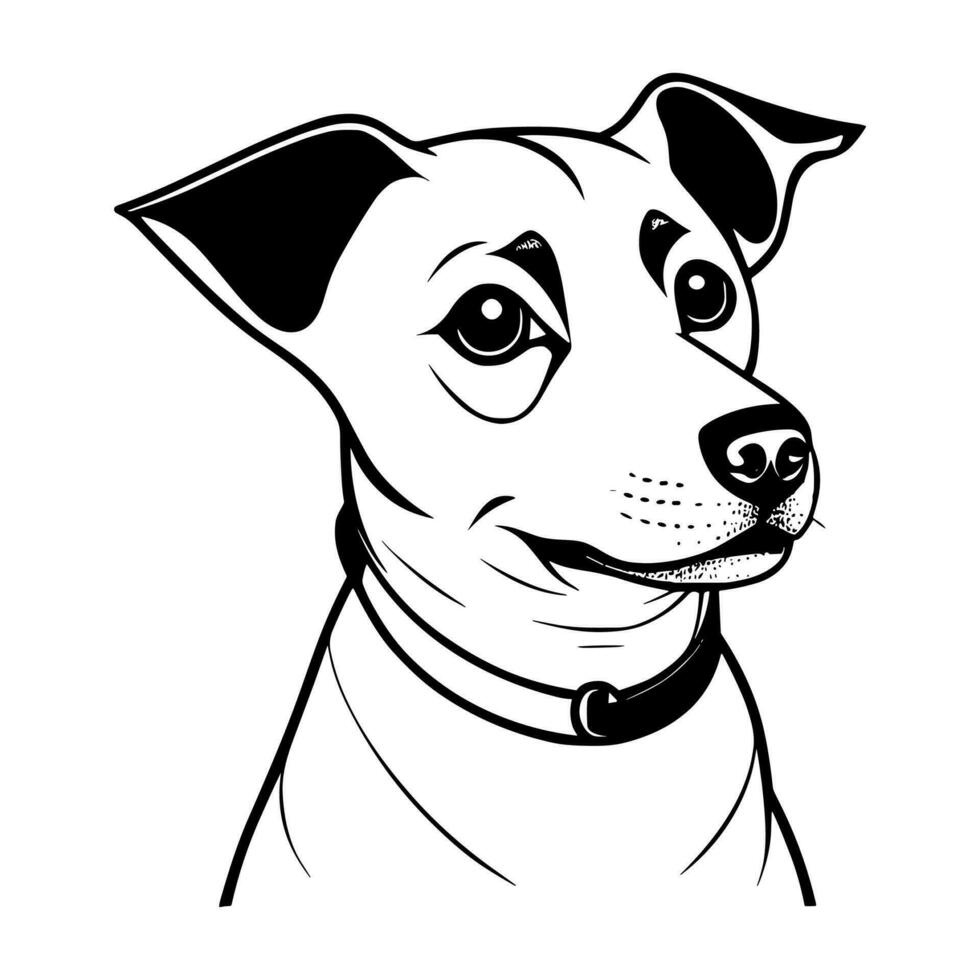 Cute dog vector black and white cartoon character design collection. White background. Pets, Animals.