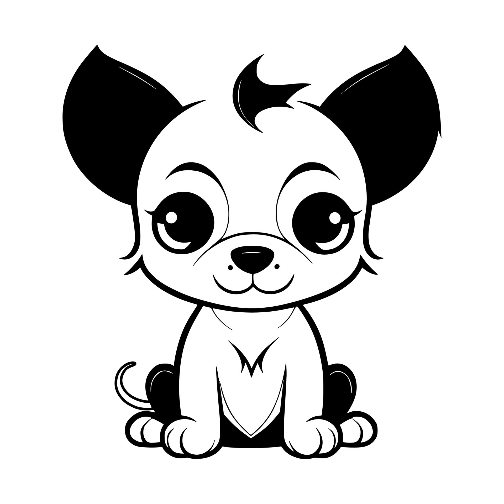 Cute dog vector black and white cartoon character design collection