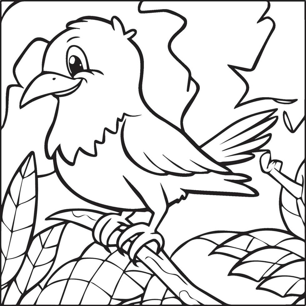 Bird coloring pages vector