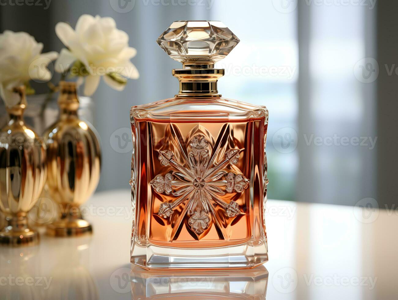 AI generated Luxurious Perfume Bottle. Generative Ai photo