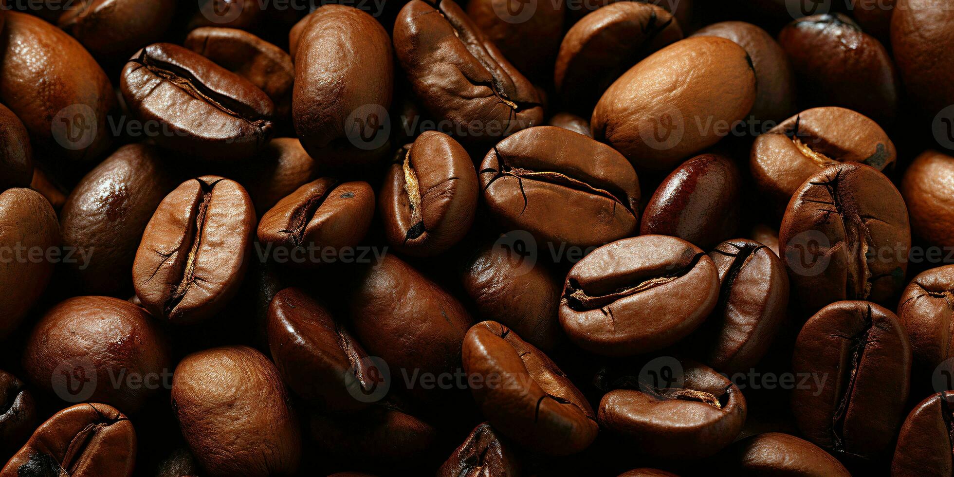 AI generated Coffee Beans Background. Roasted Coffee Texture Background. Generative AI photo