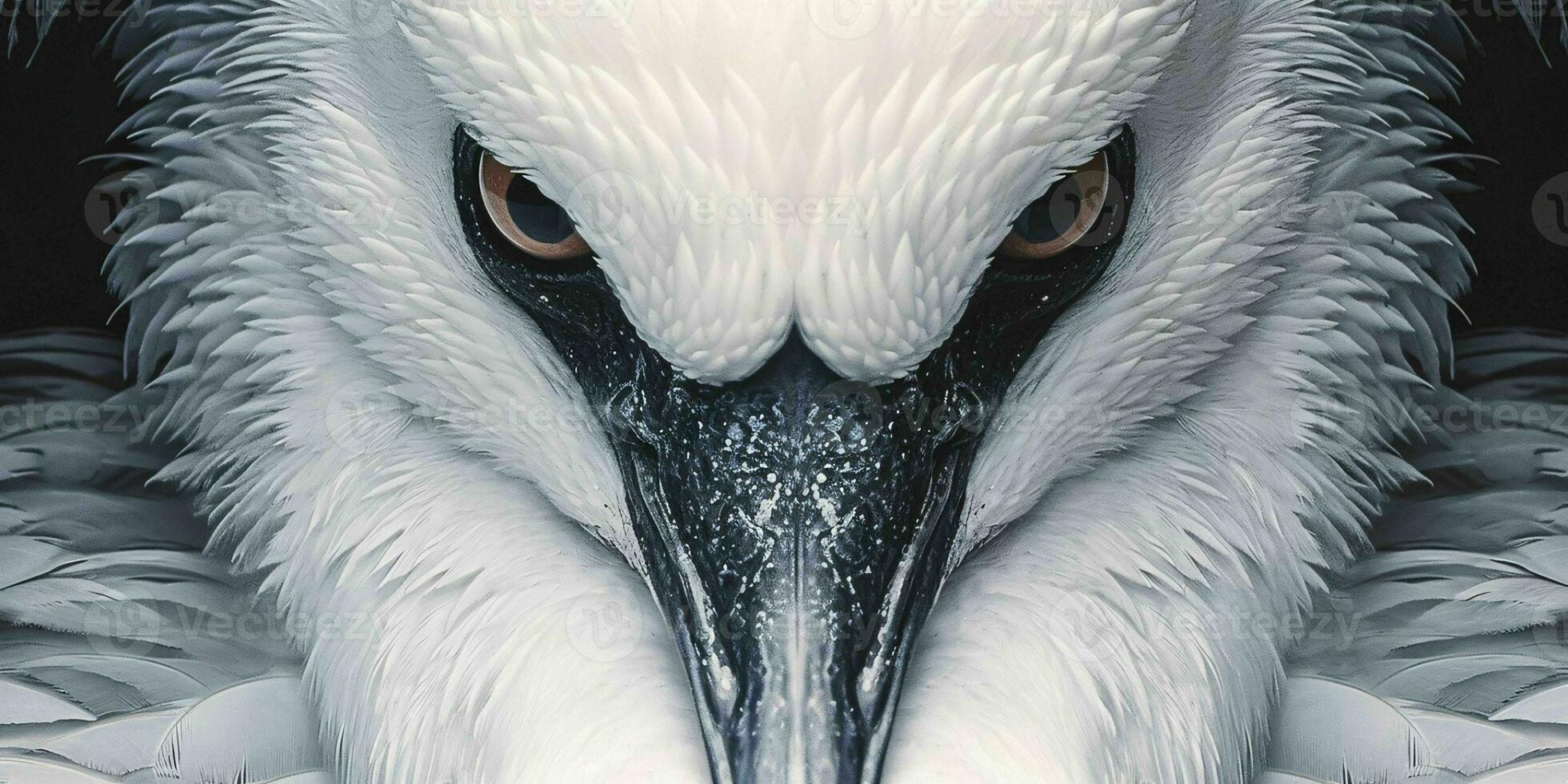AI generated Close Up of A White Swan with Beautiful Eyes. Generative AI photo