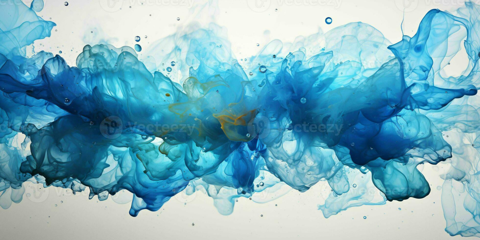 AI generated Blue Paint Splash on White Background. Paint Stain. Generative AI photo