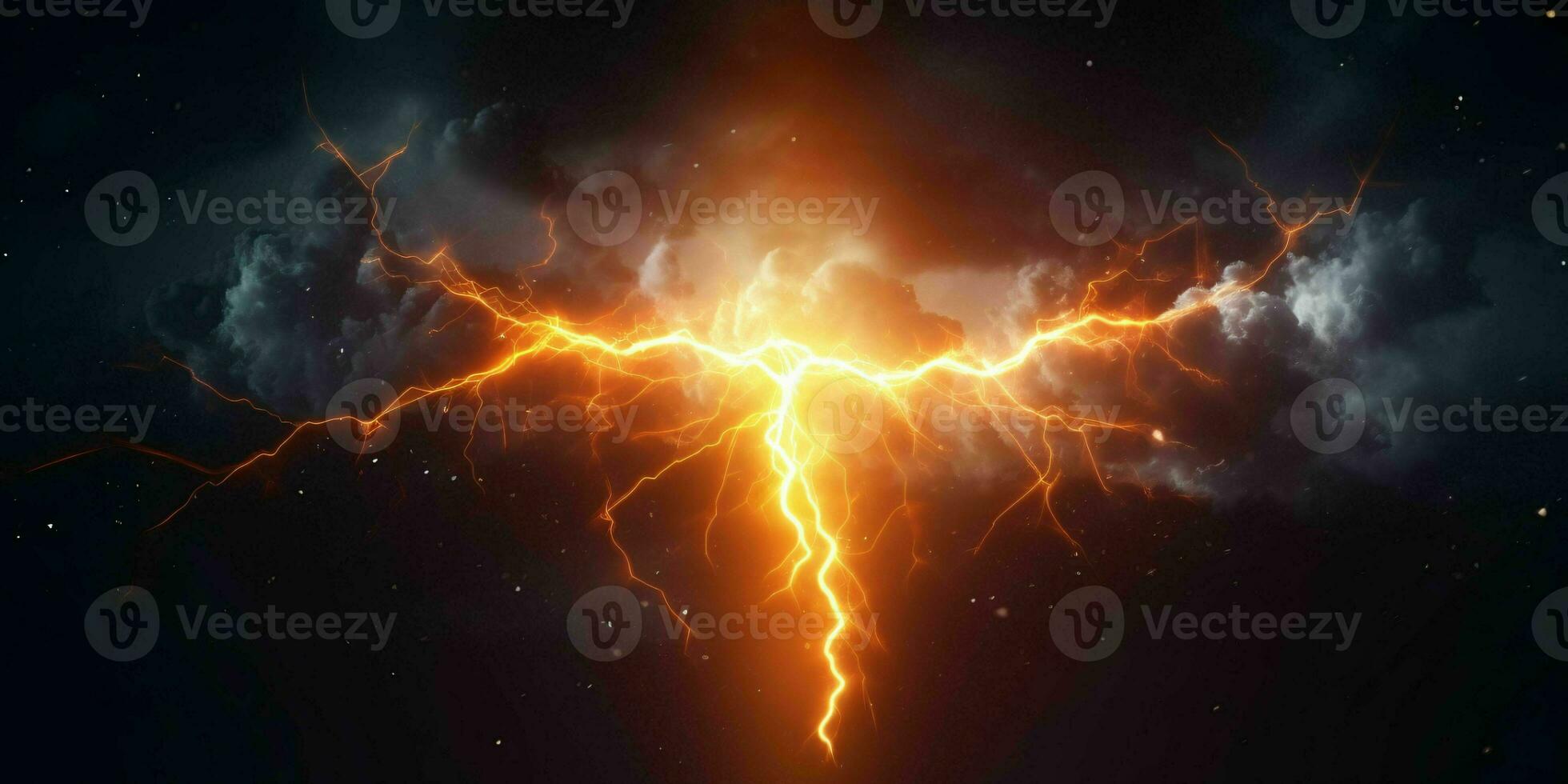 AI generated Energy Lightning. Thunderbolt Background. Generative AI photo