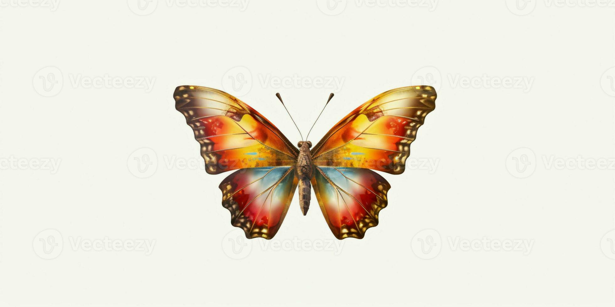 AI generated Beautiful and Colorful Butterfly Isolated on White Background. Generative AI photo