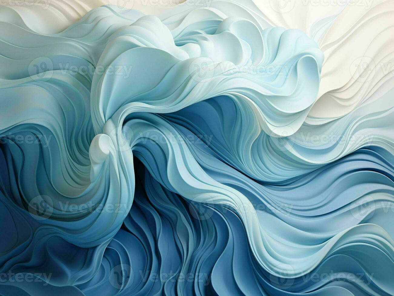 AI generated Abstract Blue and White Waves Background. Generative AI photo
