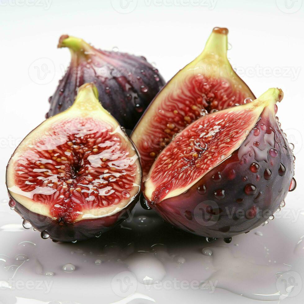 AI generated Fresh Figs with Water Drops. Generative AI photo