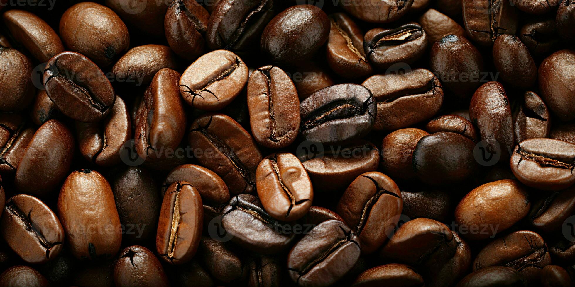 AI generated Coffee Beans Background. Roasted Coffee Texture Background. Generative AI photo