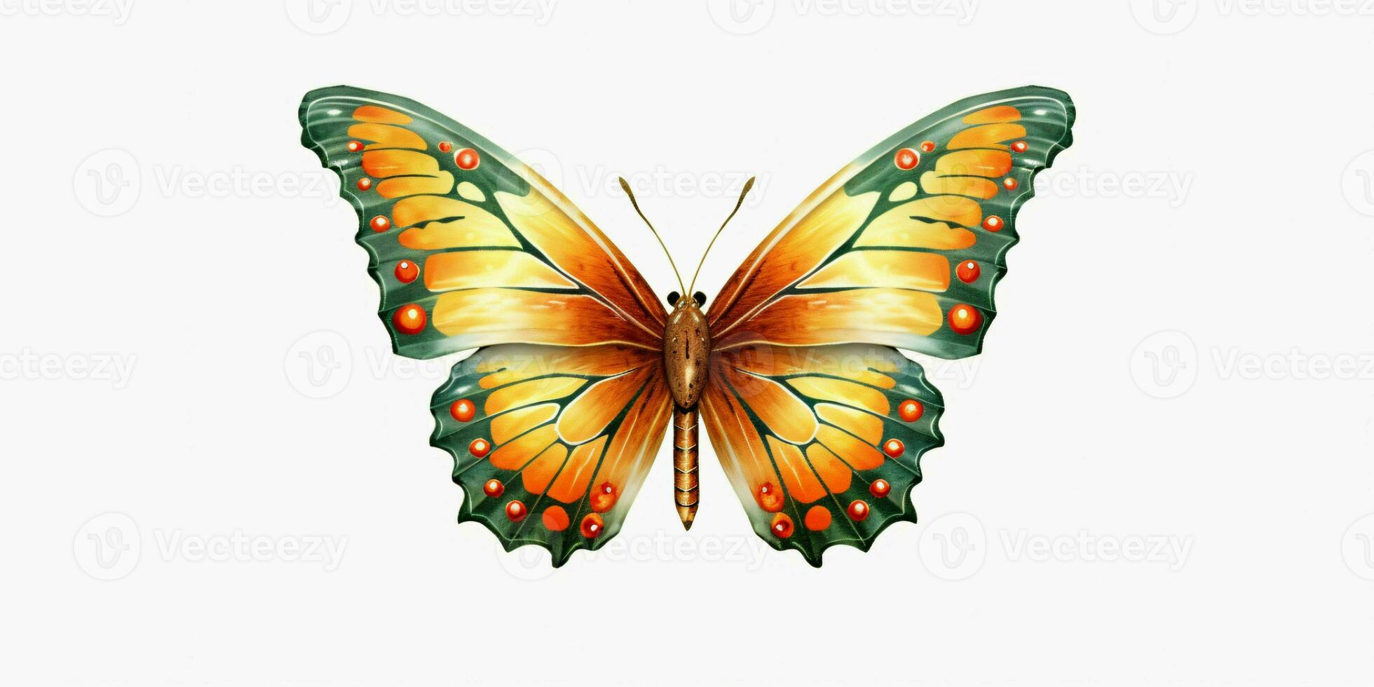 AI generated Beautiful and Colorful Butterfly Isolated on White Background. Generative AI photo