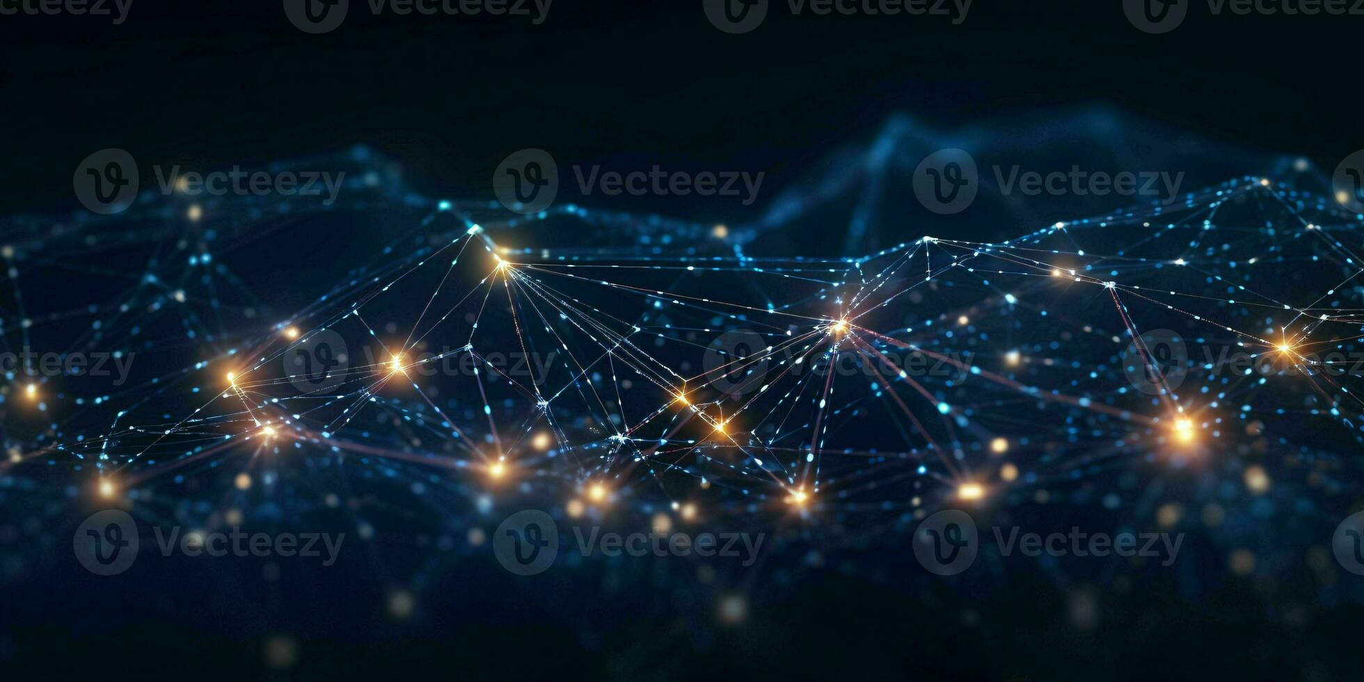 AI generated Technology Network Connection Background. Big Data Banner. Generative AI photo