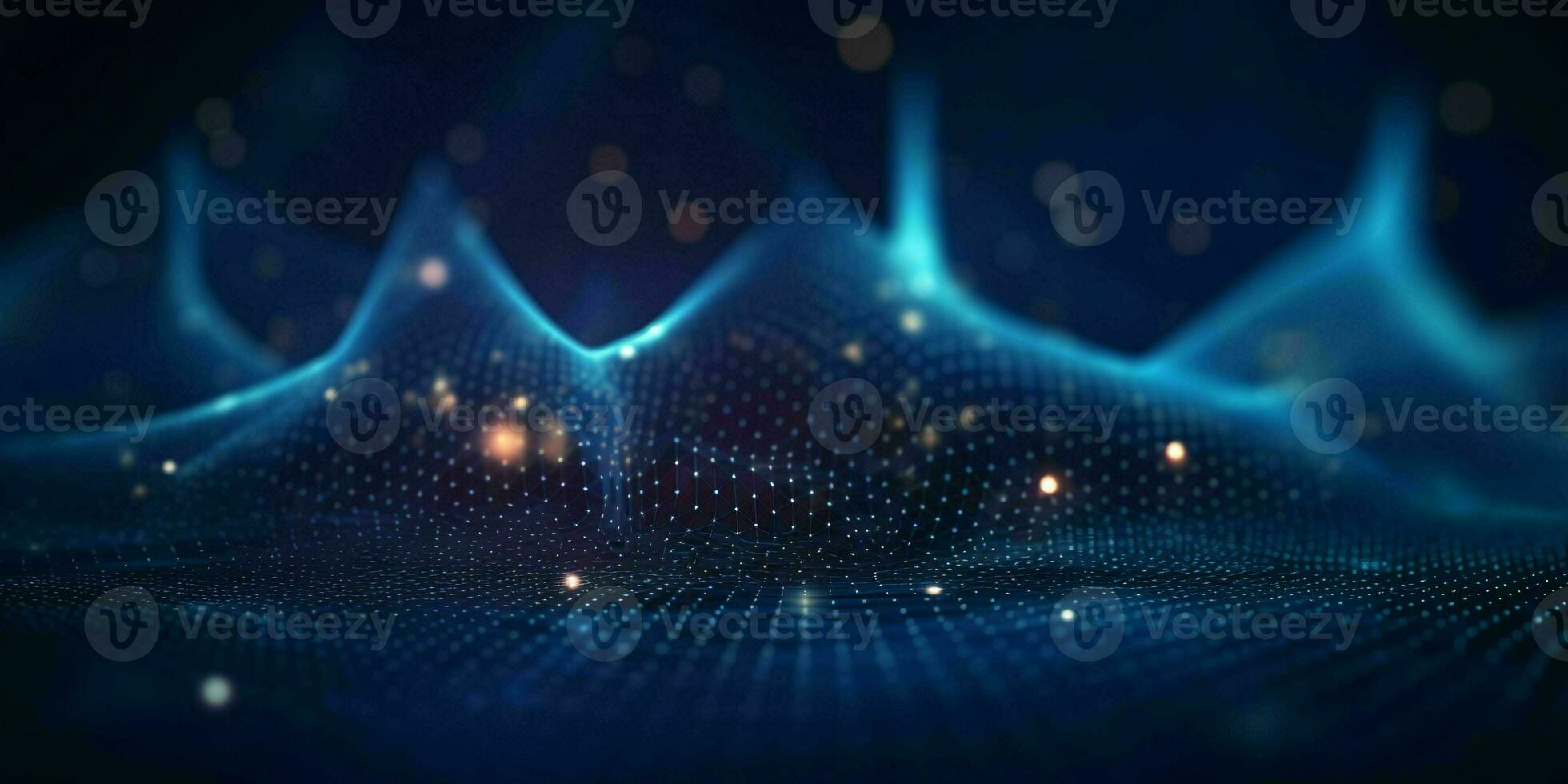 AI generated Technology Network Connection Background. Big Data Banner. Generative AI photo
