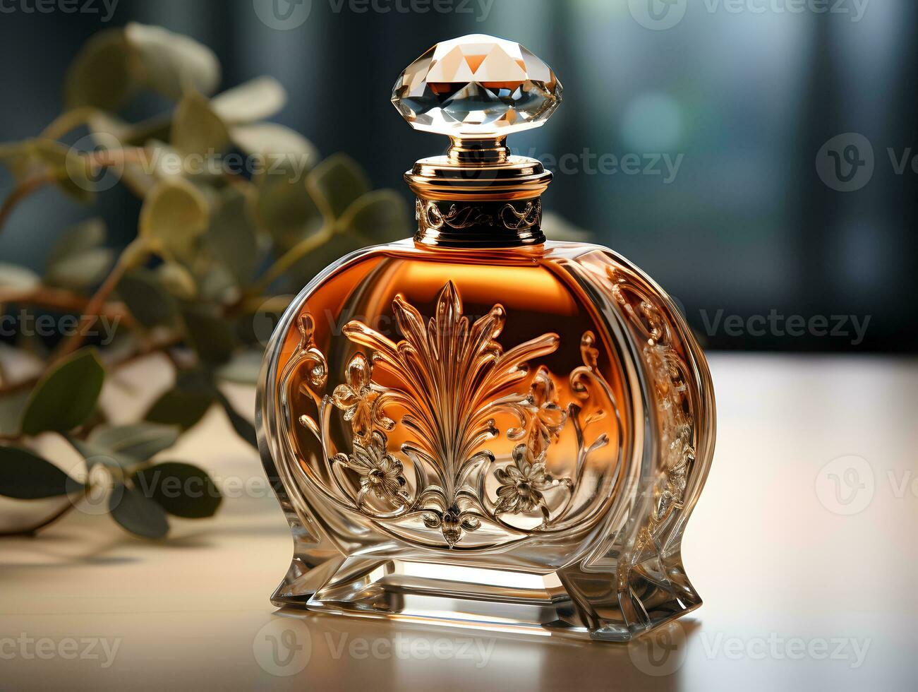 AI generated Luxurious Perfume Bottle. Generative Ai photo