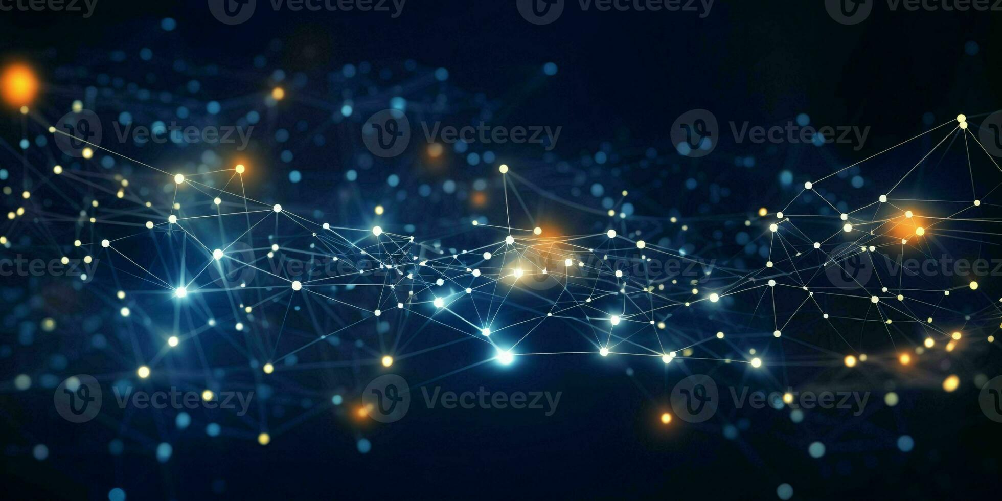 AI generated Technology Network Connection Background. Big Data Banner. Generative AI photo