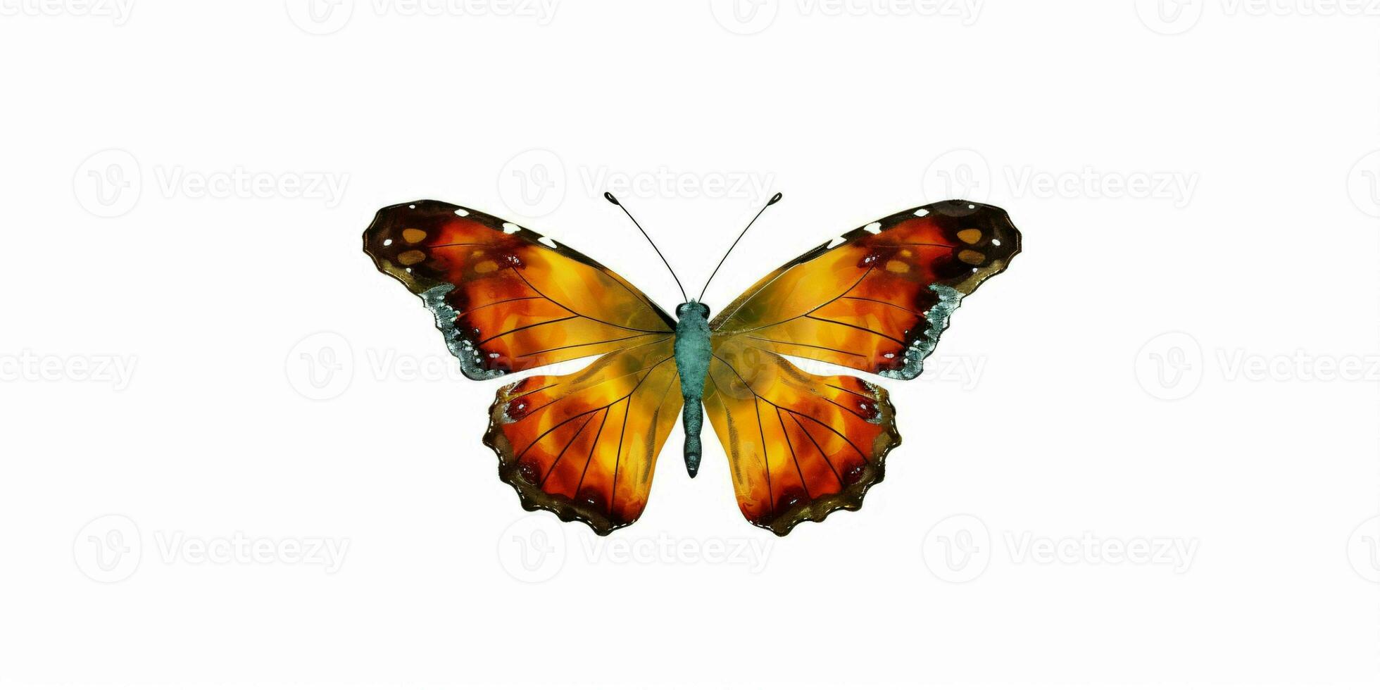 AI generated Beautiful and Colorful Butterfly Isolated on White Background. Generative AI photo