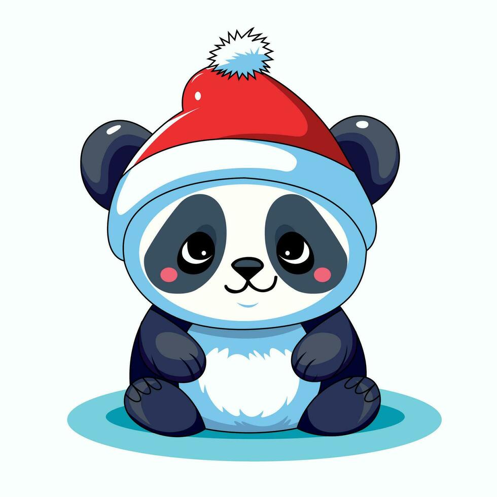 cute panda mascot cartoon illustration vector