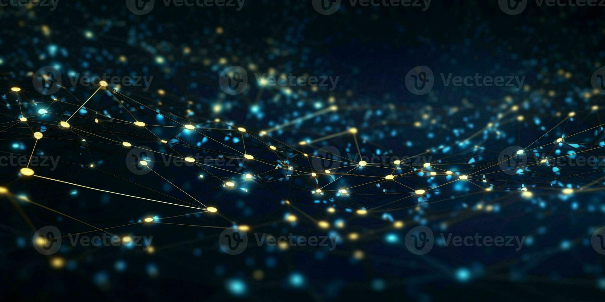 AI generated Technology Network Connection Background. Big Data Banner. Generative AI photo