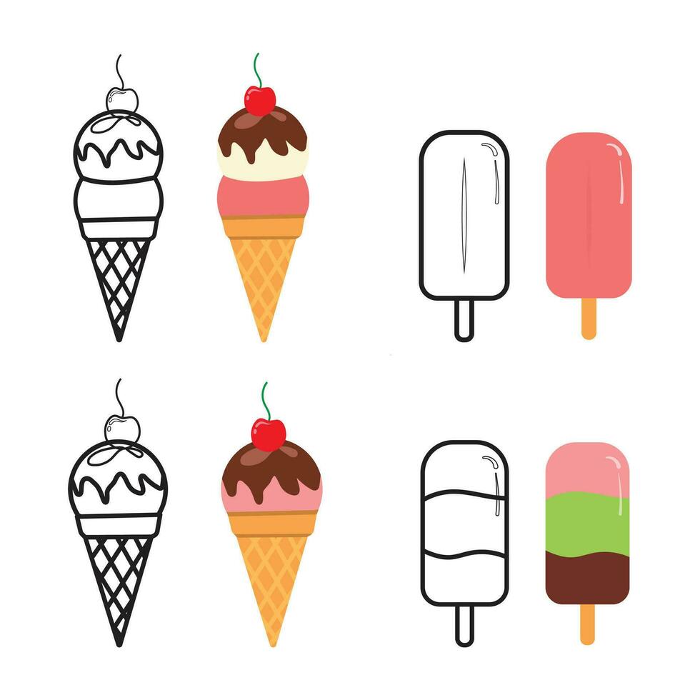 Ice Cream vector design Illustrator Free Vector