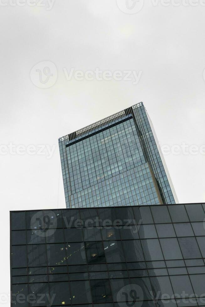 Close up shot of modern buildings. Architecture photo