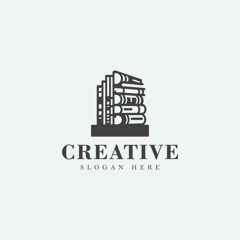 Bookstore logo design, monochrome, unique logo, simple, no gradient, black and white, negative space vector