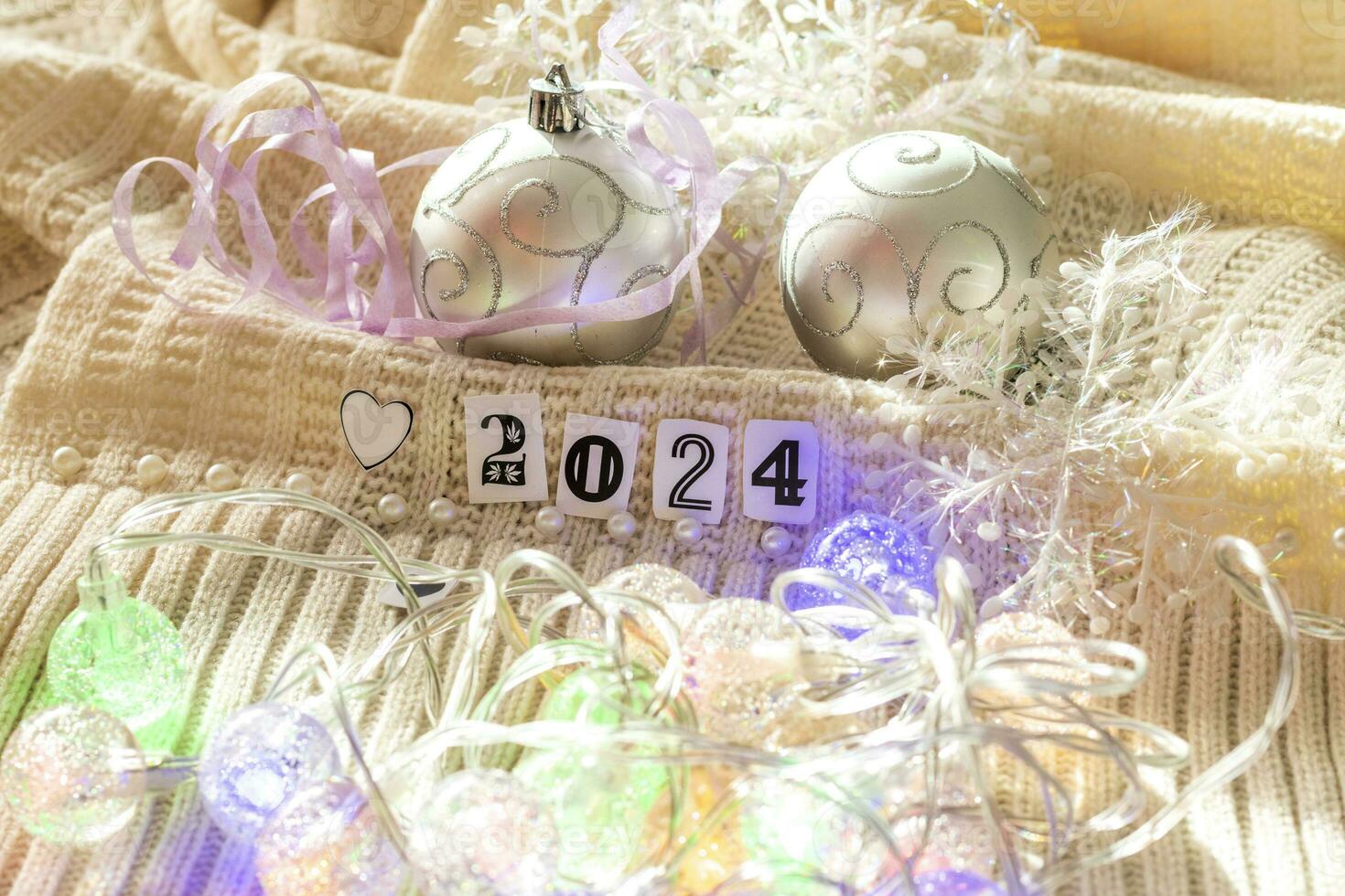 Close up shot of new year decorations. New year changing numbers, Holiday photo