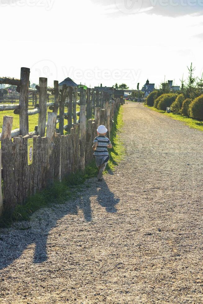 Shot of the street in the village. Rural photo