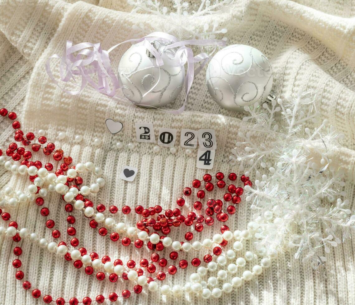 Close up shot of new year decorations. New year changing numbers, Holiday photo