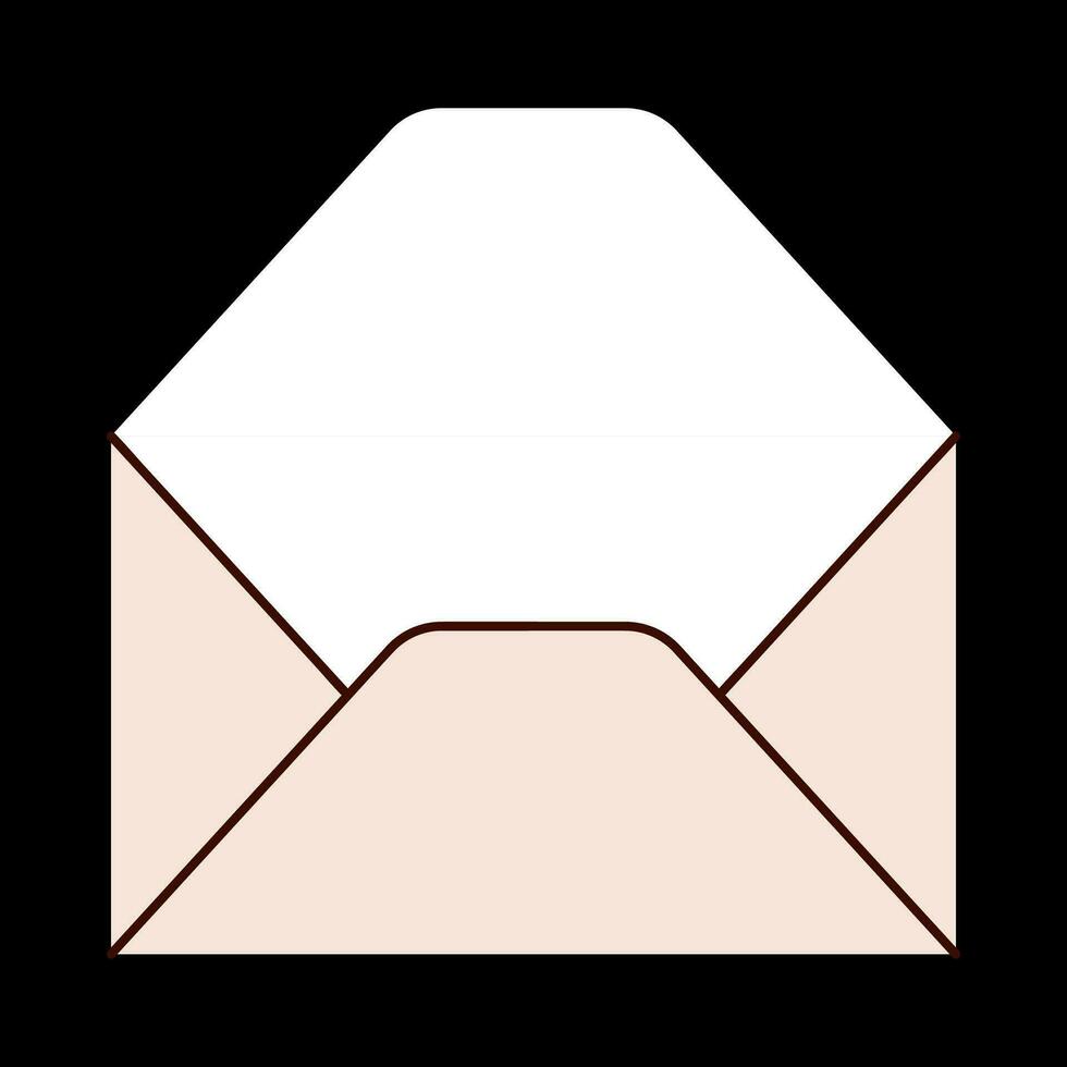 empty open envelope Valentines day minimal love letter vector illustration.