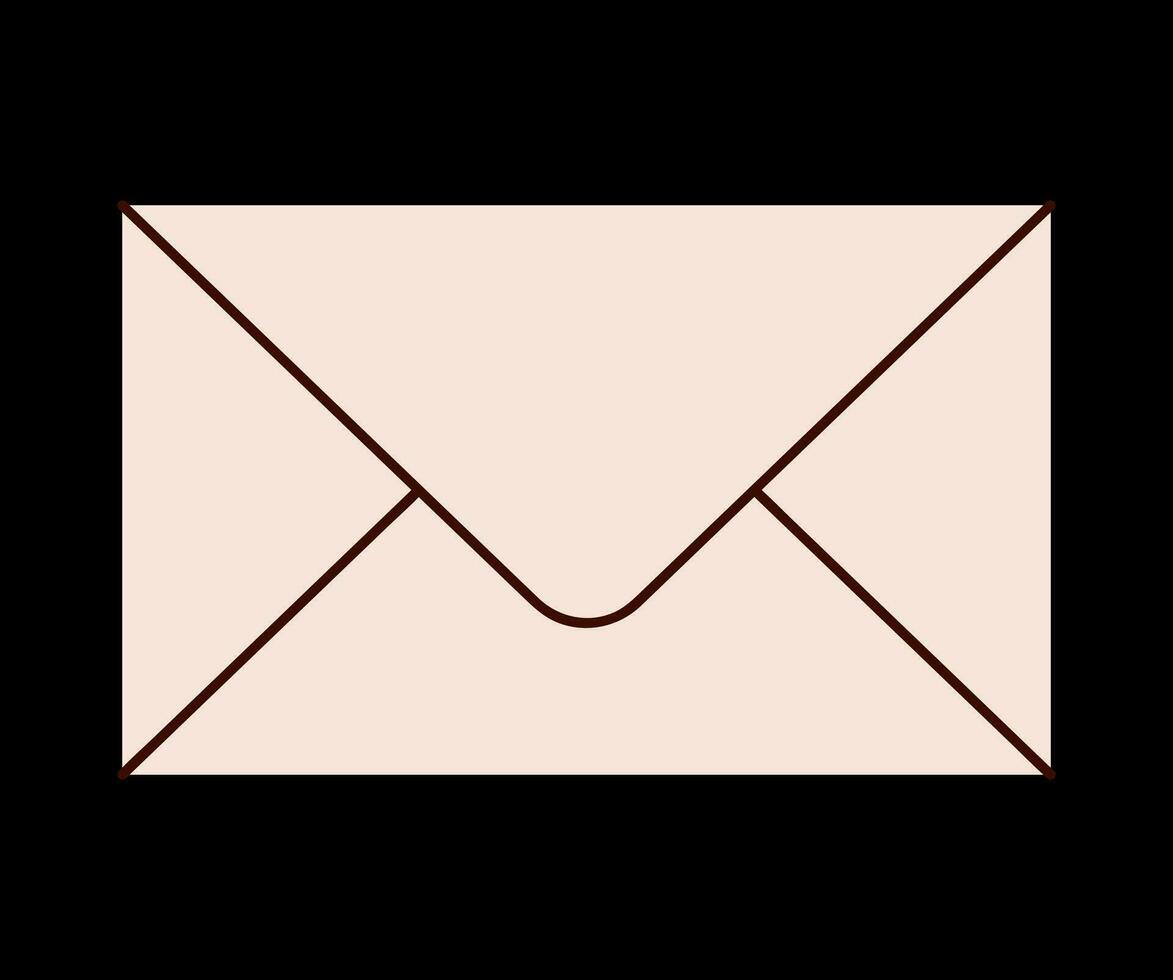 empty closed envelope Valentines day minimal love letter vector illustration.