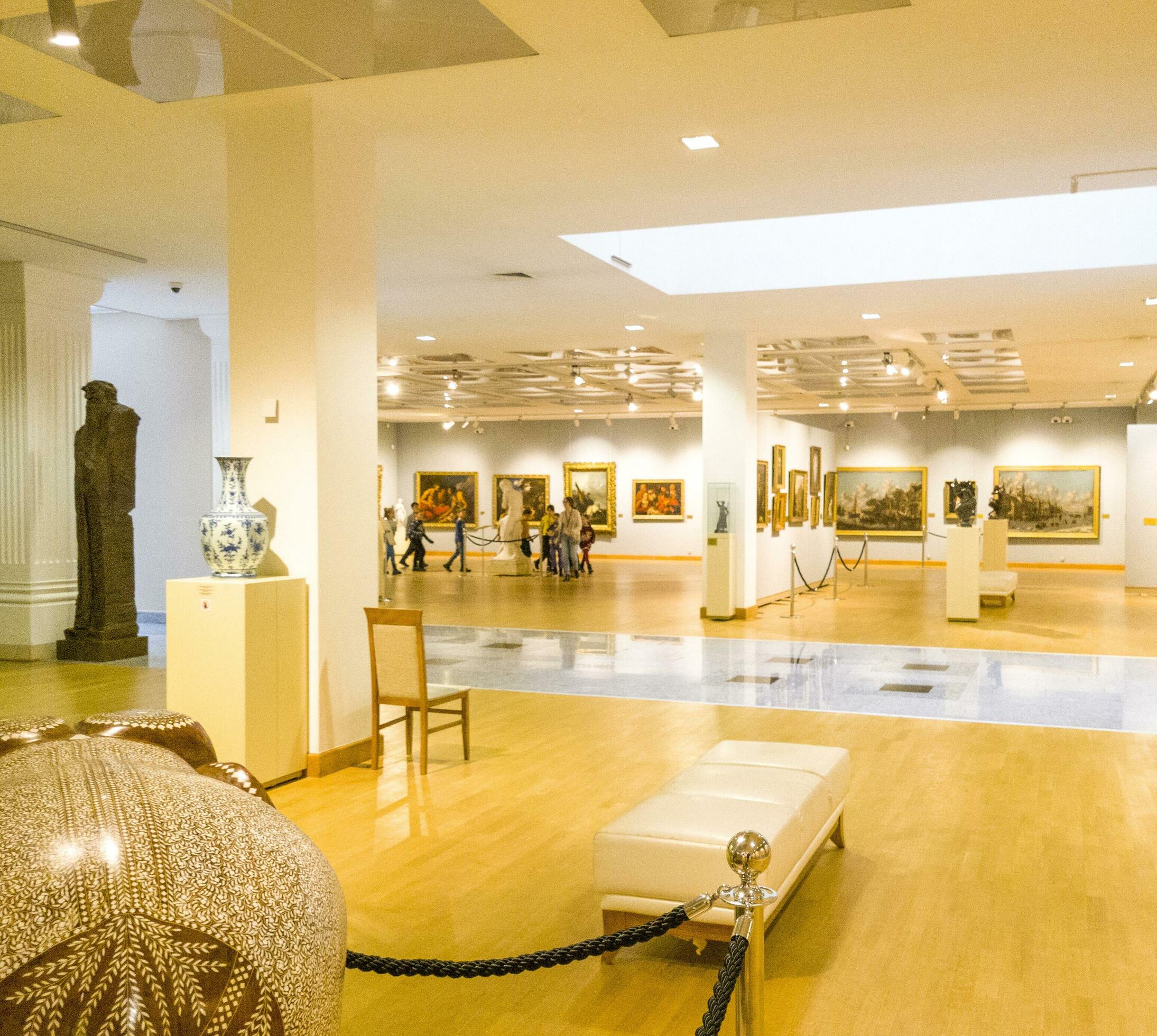 Minsk, Belarus - 12.12.2023 - Shot of the various pieces of art on the