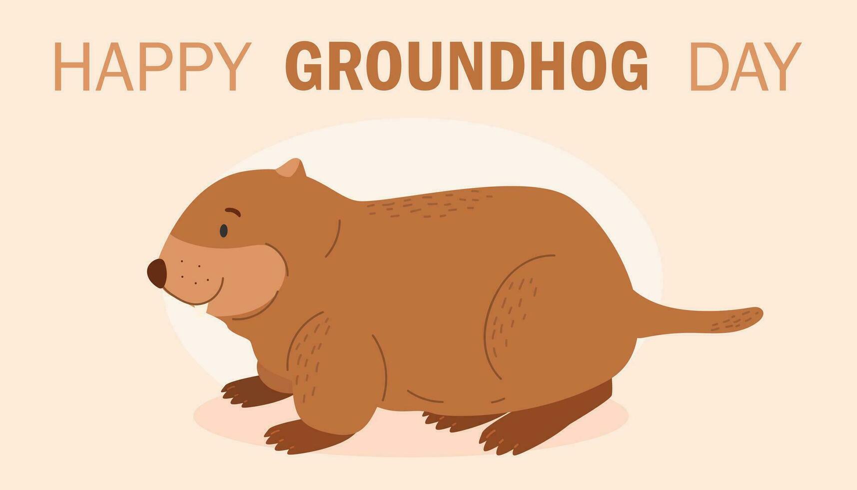 Happy Groundhog Day vector illustration.